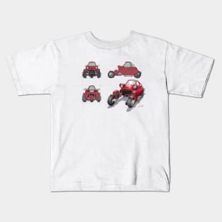 Future Retro Red Car Kids T-Shirt